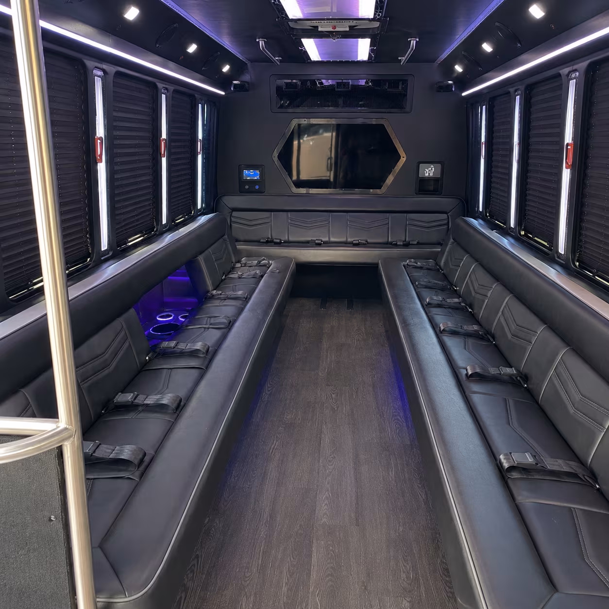 taylor 18 passenger party bus interior