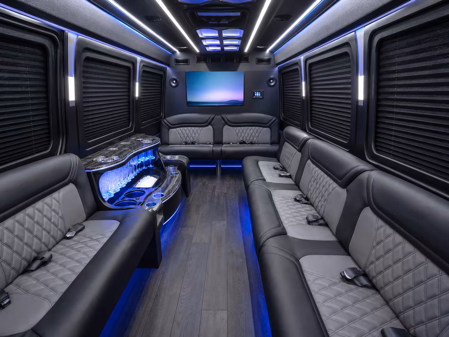 taylor 30 passenger party bus inside