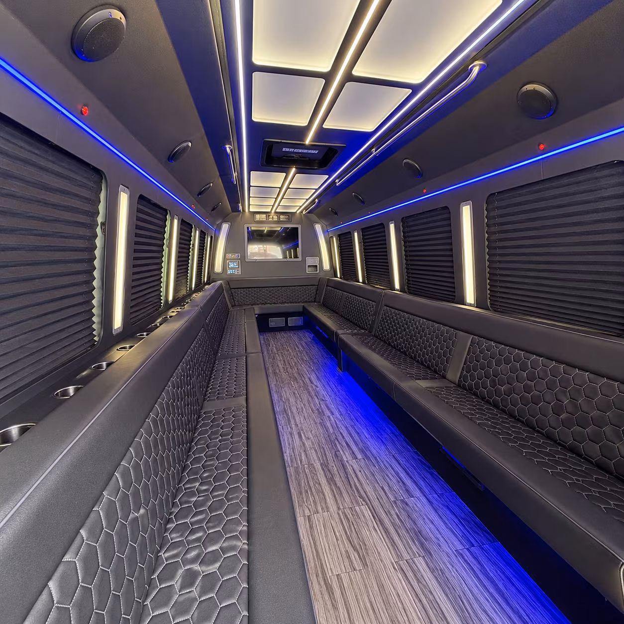 taylor 30 passenger party bus interior