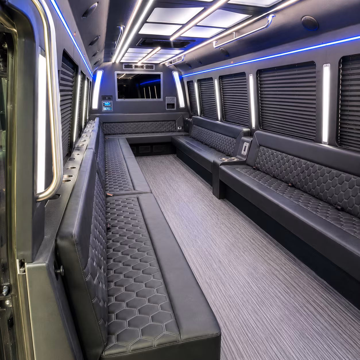 taylor 40 passenger party bus interior